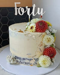 Craft material and supply: Forty cake topper