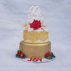 Craft material and supply: 90 & Fabulous cake topper