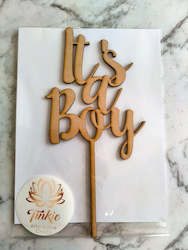 Craft material and supply: It's a Boy cake topper