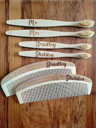 Craft material and supply: Bamboo Comb Name Engraved