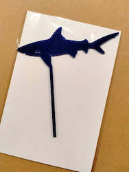Craft material and supply: Shark Cake Topper - Blue acrylic