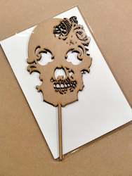 Craft material and supply: Skull Cake Topper - MDF wood