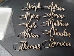 Craft material and supply: Wedding Table Place Names Key Rings