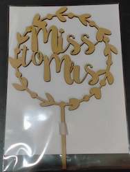 Miss to Mrs Wreath Cake Topper