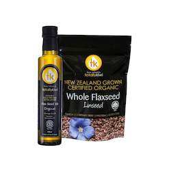 Organic Original Flax Seed Oil & Whole Flax Seed Pack