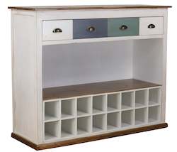 Furniture: TNC  Bar Cabinet with 16 Wine Bottle Holders, Recycled Fir