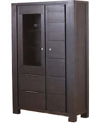 TNC Black Molise Bookcase with 2 Doors and 2 Drawers