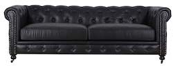 TNC Chesterfield 3 Seater Sofa, Black