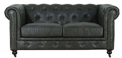 TNC Chesterfield 2 Seater Sofa, Charcoal