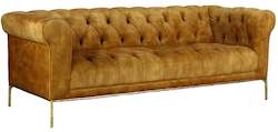 Furniture: TNC Contemporary Chesterfield 3 Seater Sofa, Mustard