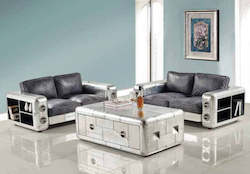 Furniture: TNC 3+2 Lounge Suite, Genuine Leather and Aluminum