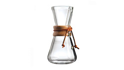 Coffee: 3 cup Chemex filter brewer
