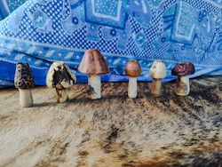 Dreadlock Decoration: Large wooden mushroom beads