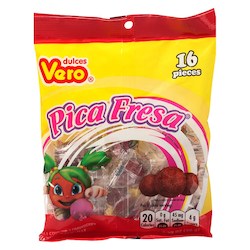 General store operation - mainly grocery: Vero Pica Fresca Chili Covered Strawberry Gummies 3.4oz/96g