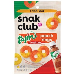General store operation - mainly grocery: Snak Club Tajin Peach Rings 2.5oz/71g