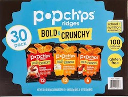 PoPchips Potato Ridges Variety 30 pack 0.7oz/20g (Best Before July 2023)