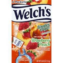 General store operation - mainly grocery: Welchs Singles to Go Strawberry Peach drink mix 0.48oz/13.5g