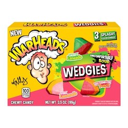 General store operation - mainly grocery: Warheads Wedgies TBX 3.5oz/99g