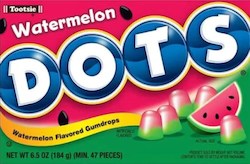 General store operation - mainly grocery: Tootsie Dots Watermelon TBX 6.5oz/184g