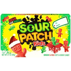 General store operation - mainly grocery: Sour Patch Kids Green & Red Christmas TBX 3.1oz/88g