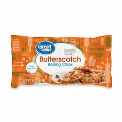 General store operation - mainly grocery: Great Value Baking Chips Butterscotch 11oz/312g
