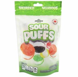 General store operation - mainly grocery: Primed Warrior Puffs Sour 3.5oz/100g