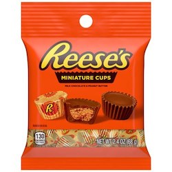 General store operation - mainly grocery: Reeses Peanut Butter Mini Cups 2.4oz/68g