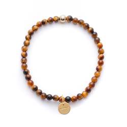 Men: Amuleto Tiger's Eye Bracelet for Men - Small bead