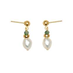 All Earrings: Gleaming Emerald & Pearl Droplet Earring