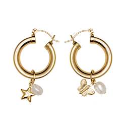 Vania X Lou Heller Etoile & Soar Hoop Earrings