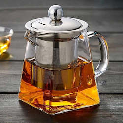Specialised food: Heat Resistant Glass Teapot With Stainless Steel Tea Infuser Filter