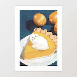 'Lemon Meow Pie' Art Print by Vertigo Artography