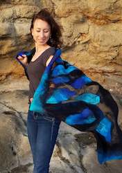 Pieces of Paua Shell on the incredible shawl, unique art from New Zealand, great…