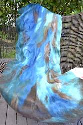 Amazing Turquoise shawl merino silk 4622