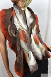 Scarves: Handmade silk shawl with merino wool 4545