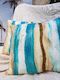 Coastal design at home, handmade Pillow Cover with natural silk & merino wool, ocean cushion, beach house decor