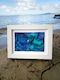 Framed unique picture, textured, inspired Paua shell, coastal style, made with s…