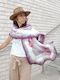 Amazing scarf in shade of pink, ruby, rose colors. Merino wool & silk handmade s…
