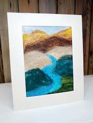 Home Decor: River Scenic, Landscape Collection, Wool and Silk Painting 10 x 8 inch
