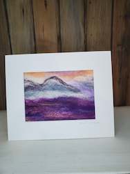 Home Decor: Lupin with Mt. Cook/ Aoraki, Landscape Collection, Wool Painting 10 x 8 inch