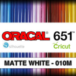 Oracal 651 Adhesive Vinyl: Matte White 010M Adhesive Vinyl