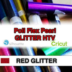 Poli Flex Glitter Htv Iron On: RED Glitter Poli Flex HTV Iron-on