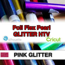 Poli Flex Glitter Htv Iron On: PINK Glitter Poli Flex HTV Iron-on