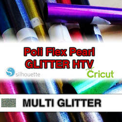 Poli Flex Glitter Htv Iron On: MULTICOLOUR Glitter Poli Flex HTV Iron-on