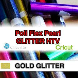 Poli Flex Glitter Htv Iron On: GOLD Glitter Poli Flex HTV Iron-on
