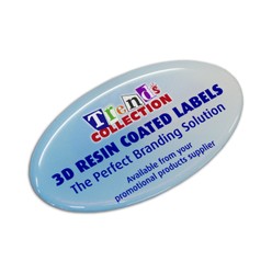 Gift: Resin coated labels - 74 x 43 - oval