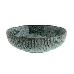 Home Decor: Hubsch Green Stoneware Bowl - Large
