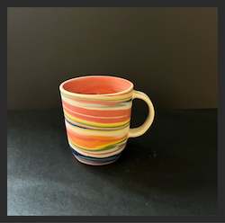 Home Decor: Mystery Creek Ceramics Hand Thrown Mug - Rainbow