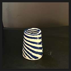 Mystery Creek Ceramics Nerikomi Bud Vase - Blue