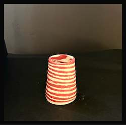 Mystery Creek Ceramics Nerikomi Bud Vase - Red
